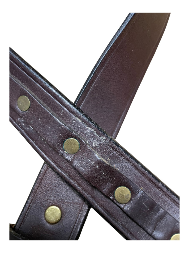 Tory Leather Belt - Brown/Brass - 28 - USED