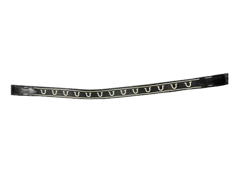 Equine Couture Leather Belt - Black/Horseshoe - 30" End-To-End - USED