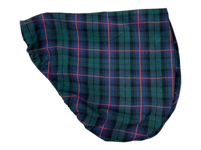 Baker AP Saddle Cover - Green/Navy/Red Plaid - 23" Spine - USED