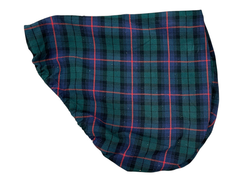 Baker AP Saddle Cover - Green/Navy/Red Plaid - 23" Spine - USED