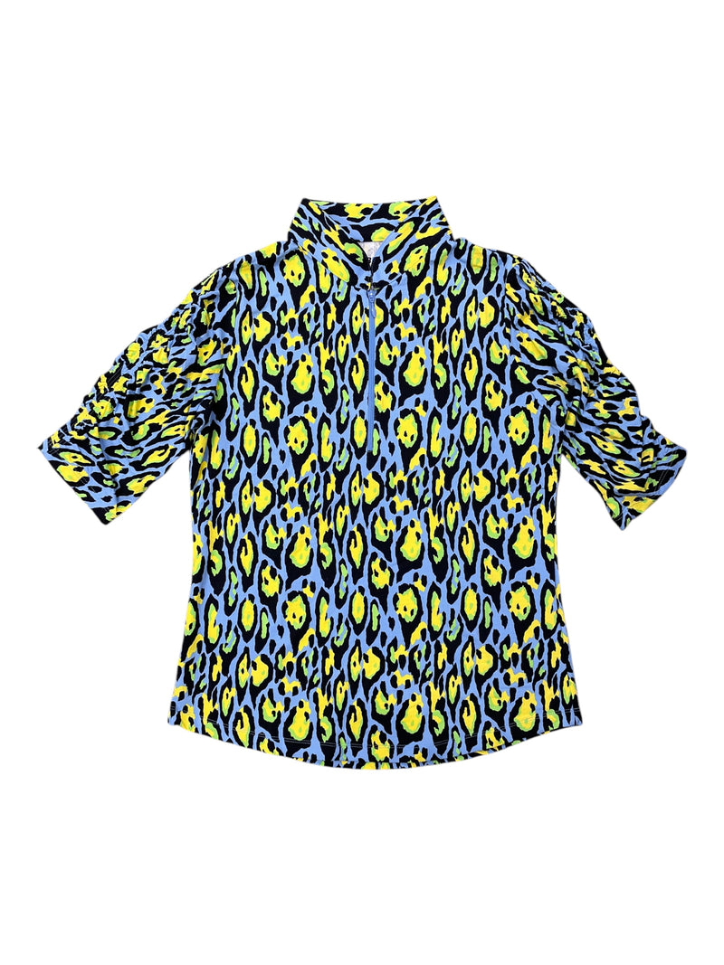 IBKUL SS Sun Shirt - Blue Cheetah - S - USED