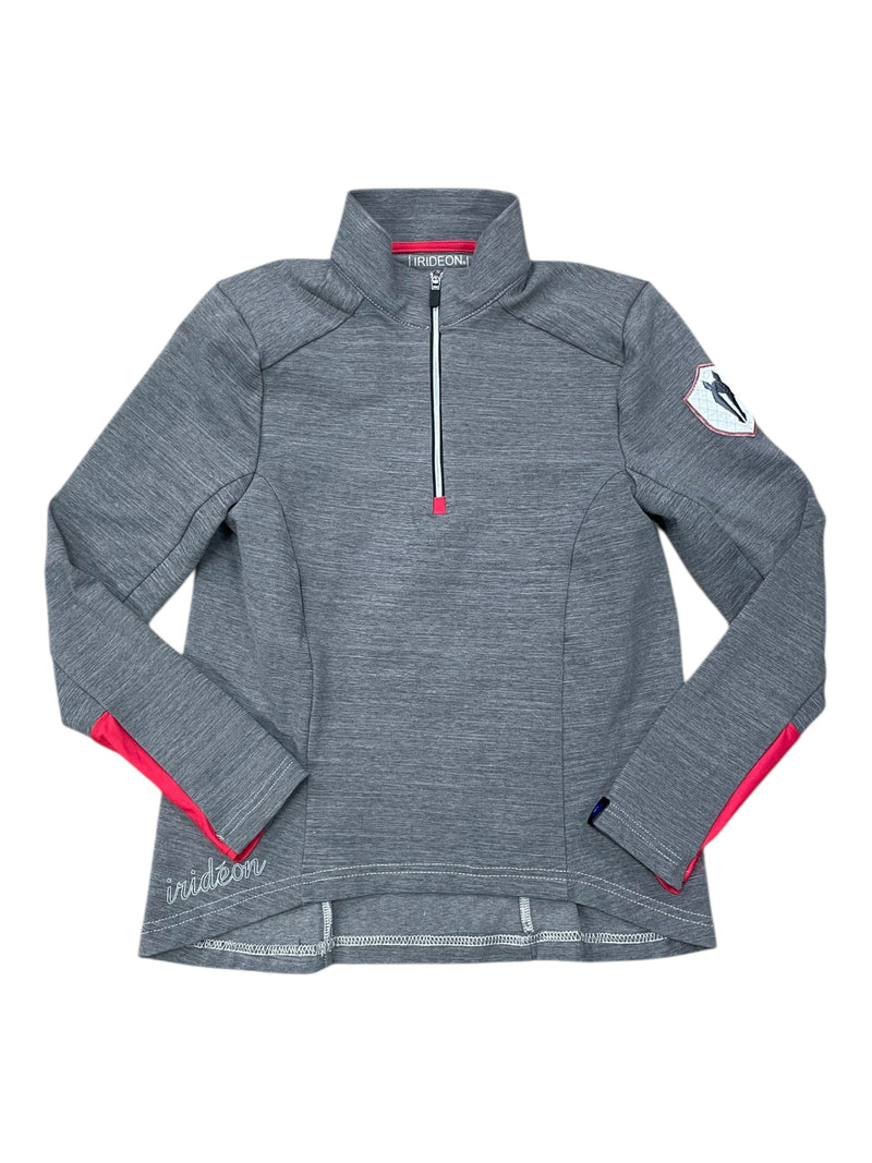 Irideon 1/4 Zip Pullover - Grey/Red - Youth M - USED