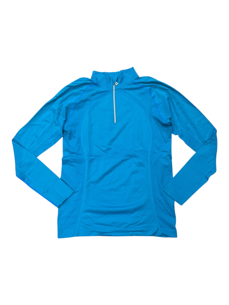 Anique 1/4 Zip LS Base Layer - Blue - L - USED