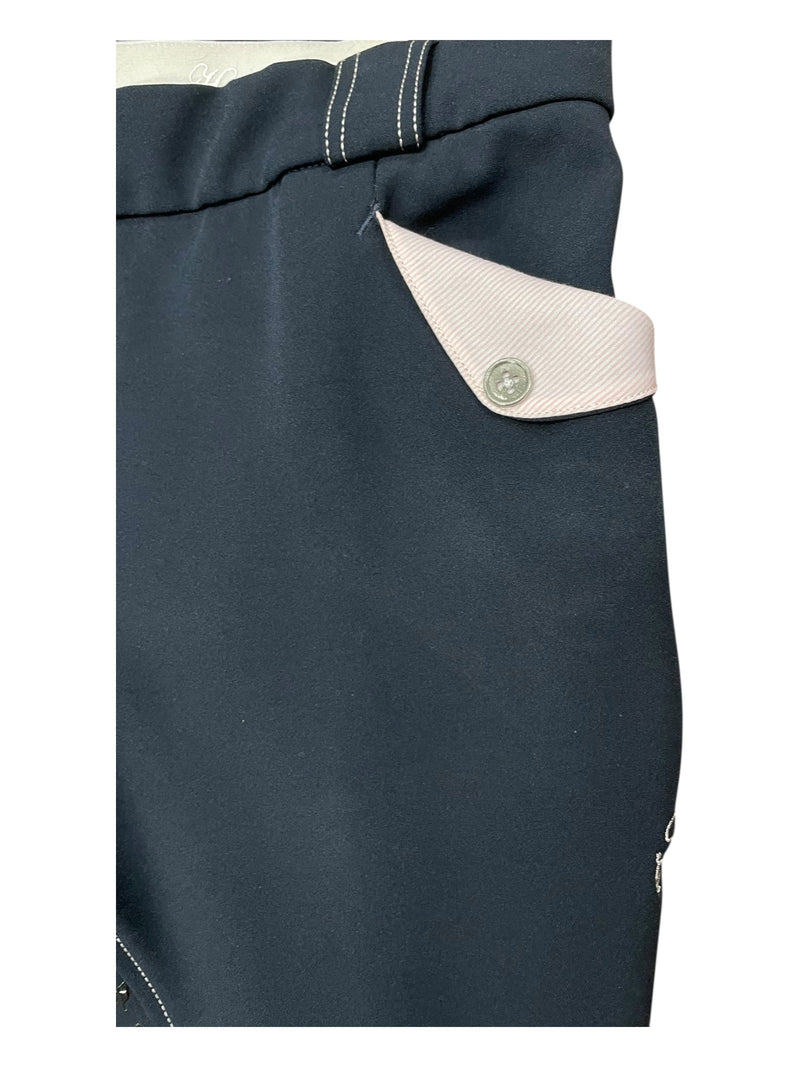 Huntington Equestrian  FS Breech - Navy/Pink - 16 (Approx US 34) - USED