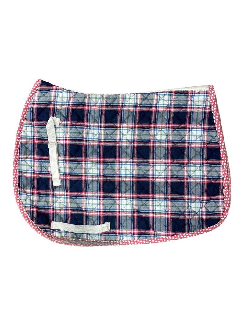 Equine Couture Amber AP Pad - Navy/Pink Plaid - Standard Size - USED