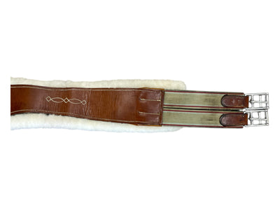 M Toulouse Leather/Fleece Girth - Brown/Natural - 50" - USED
