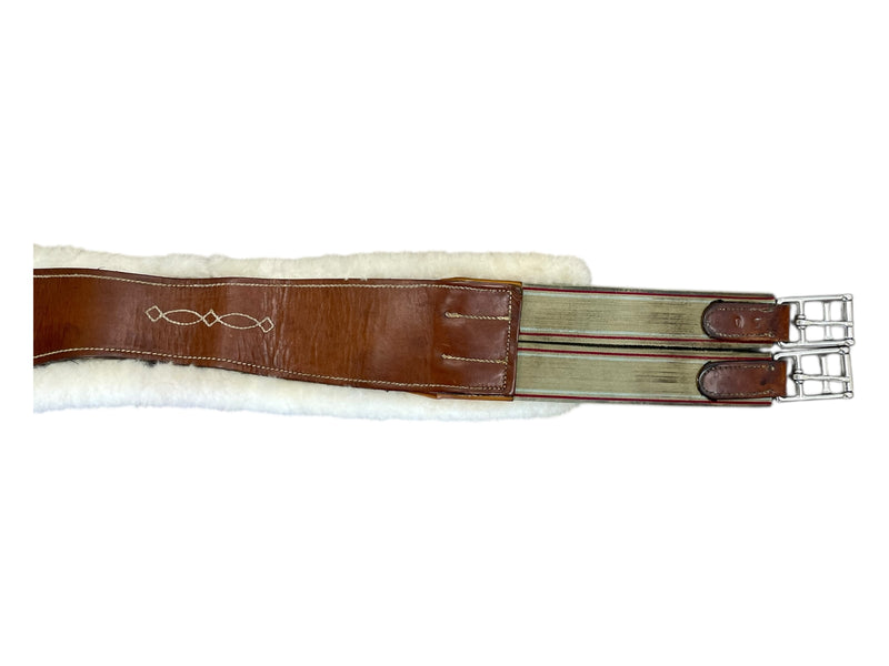M Toulouse Leather/Fleece Girth - Brown/Natural - 50" - USED