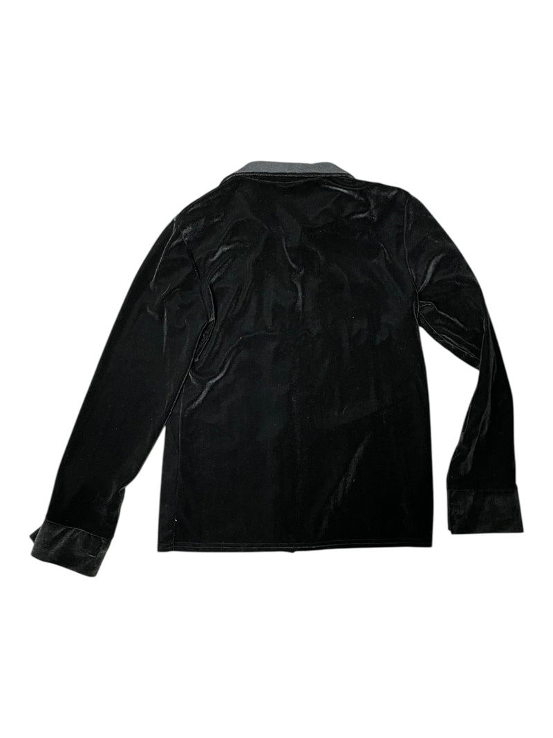 Velvet Button Down Shirt - Black - L - USED