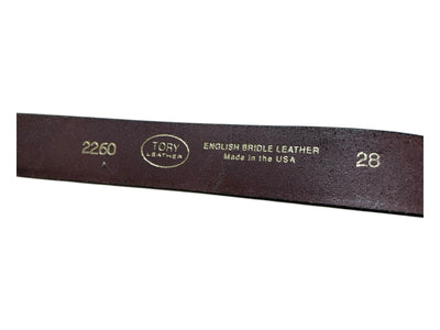Tory Leather Belt - Brown/Brass - 28 - USED