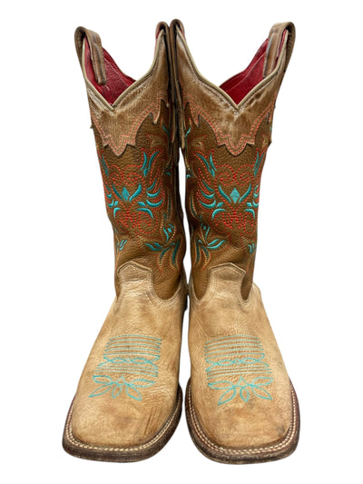 Los Altos Boots - Brown/Turquoise/Red - 7.5 - USED