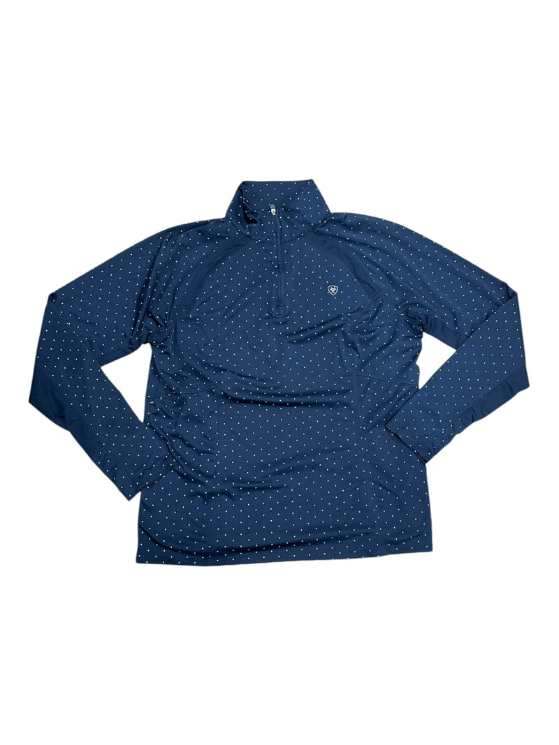 Ariat LS Sun Shirt - Navy/White Polka Dot - XL - USED