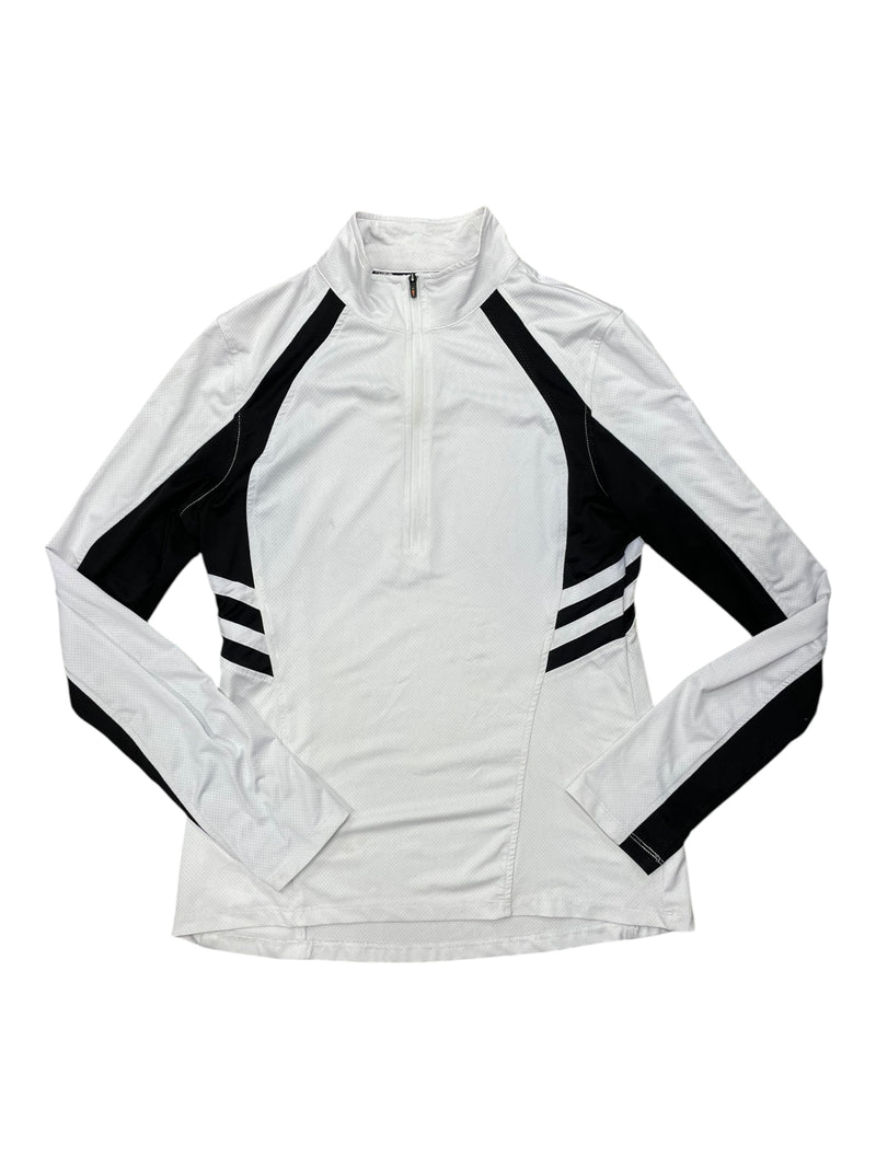 Kerrits 1/4 Zip Sun Shirt - White/Black - S - USED