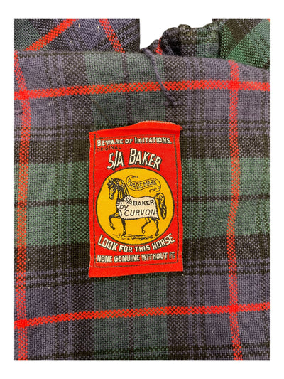 Baker AP Saddle Cover - Green/Navy/Red Plaid - 23" Spine - USED