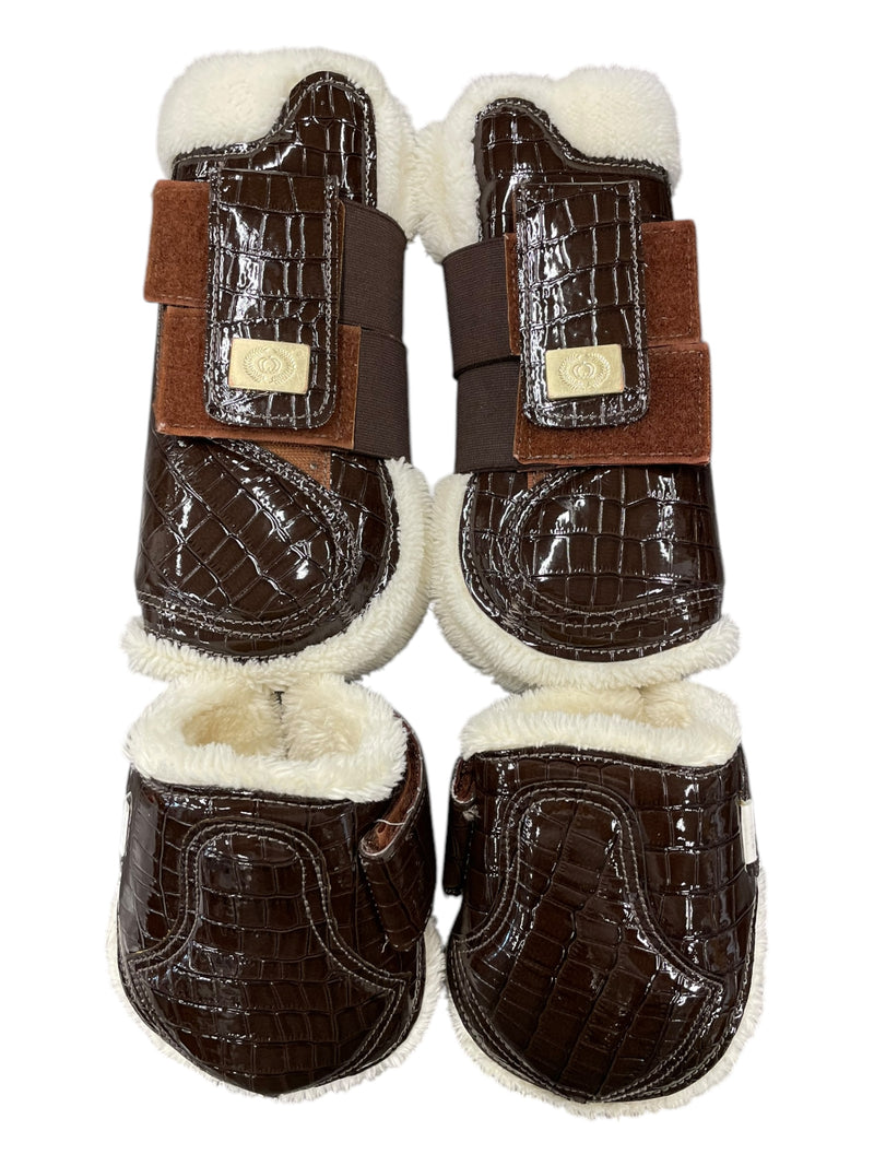 PS Of Sweden Open Fronts/Fetlocks - Brown Croc - F/S - USED
