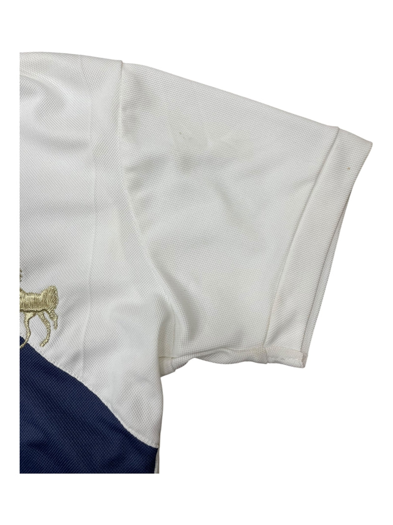 Equine Couture X-Press Polo - White/EC Marine - M - USED