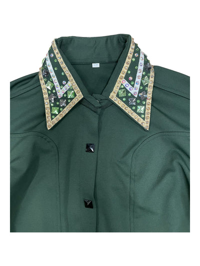 Horsemanship Shirt - Green/Bling - Custom Measurements - USED