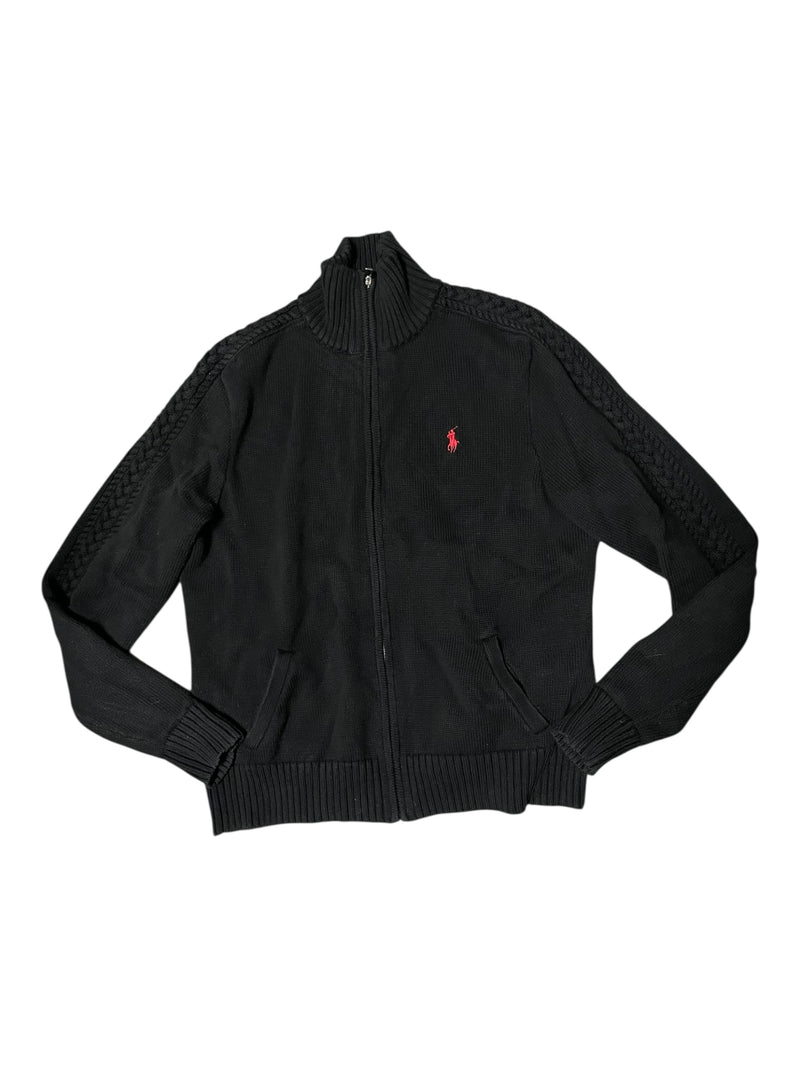 Ralph Lauren Knit Zip Jacket - Black - XL - USED