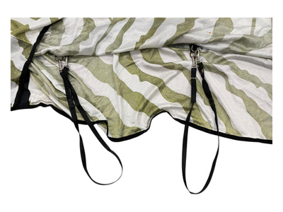 Bucas Fly Sheet W/ Neck - Green/White Zebra - 78" - USED