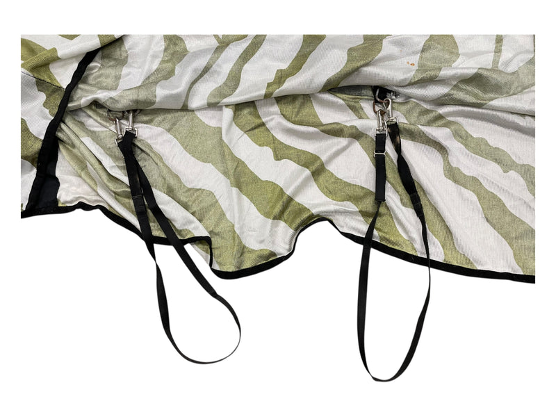 Bucas Fly Sheet W/ Neck - Green/White Zebra - 78" - USED