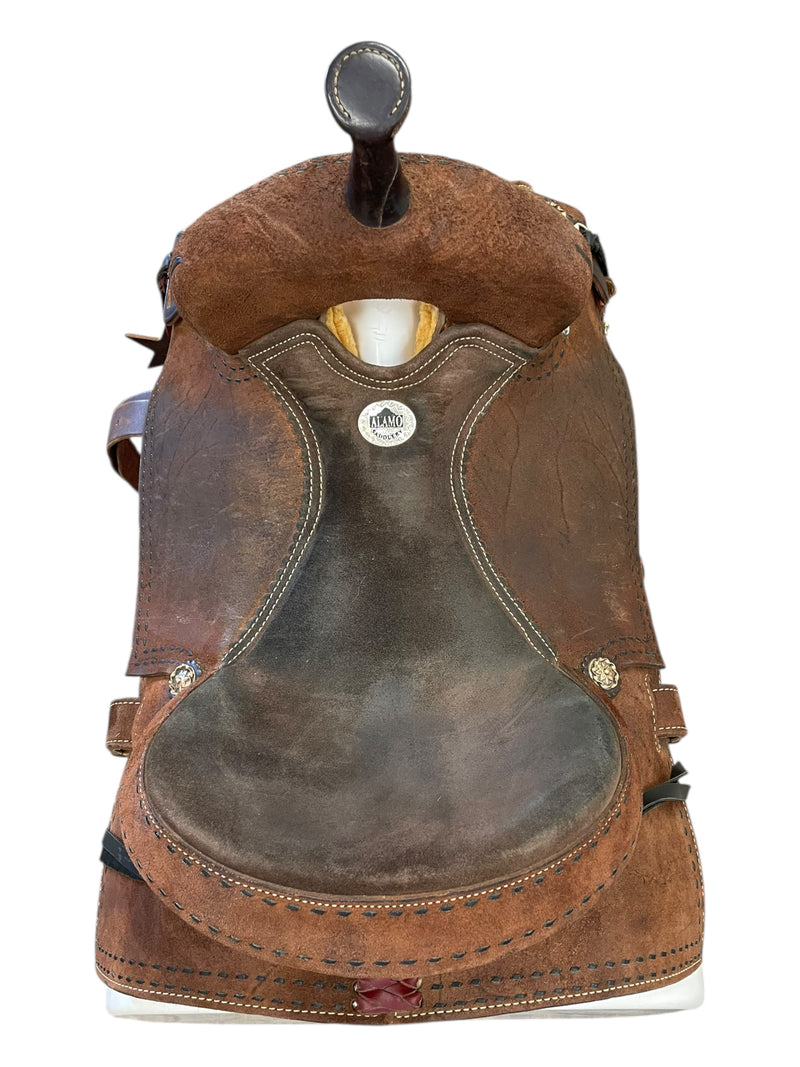 Alamo Saddle W/ Tack - Brown - 16" / Approx 7" Gullet - USED