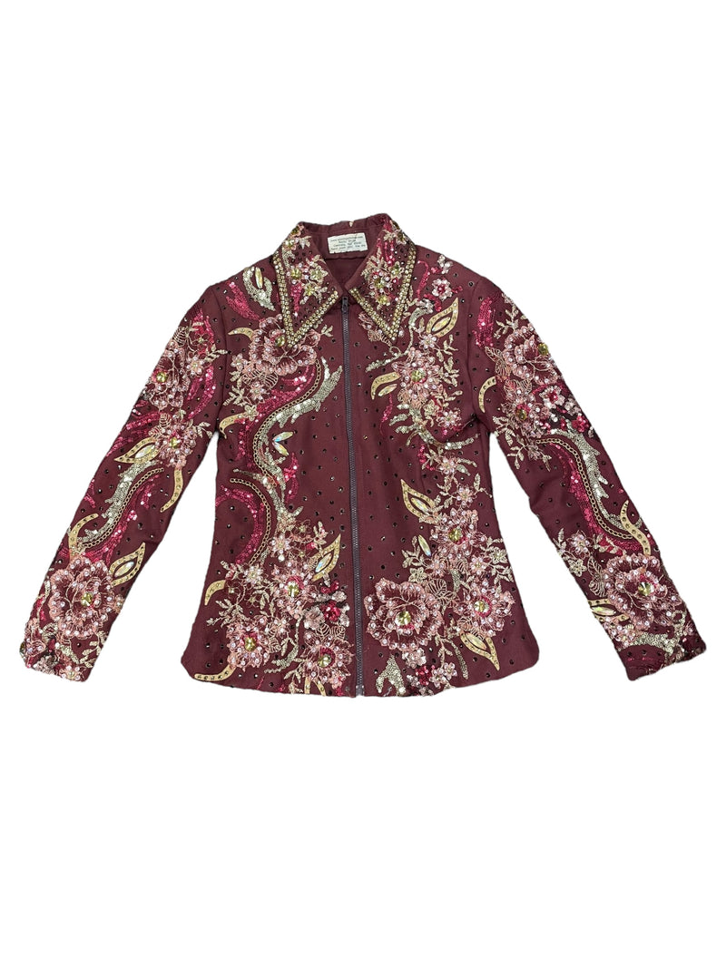 Winning Stitches Custom Showmanship Outfit - Maroon Bling - Approx 4 - USED