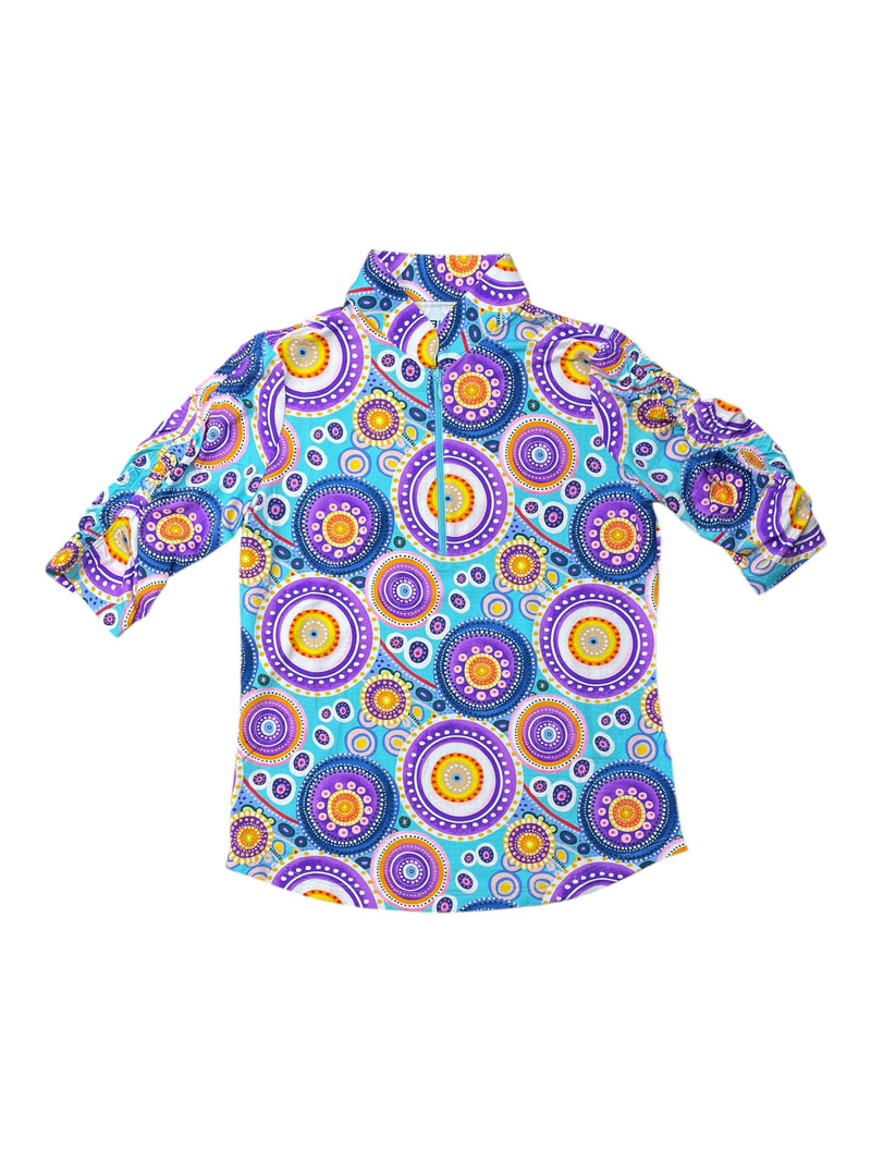 IBKUL SS Sun Shirt - Purple/Multi Circus - S - USED