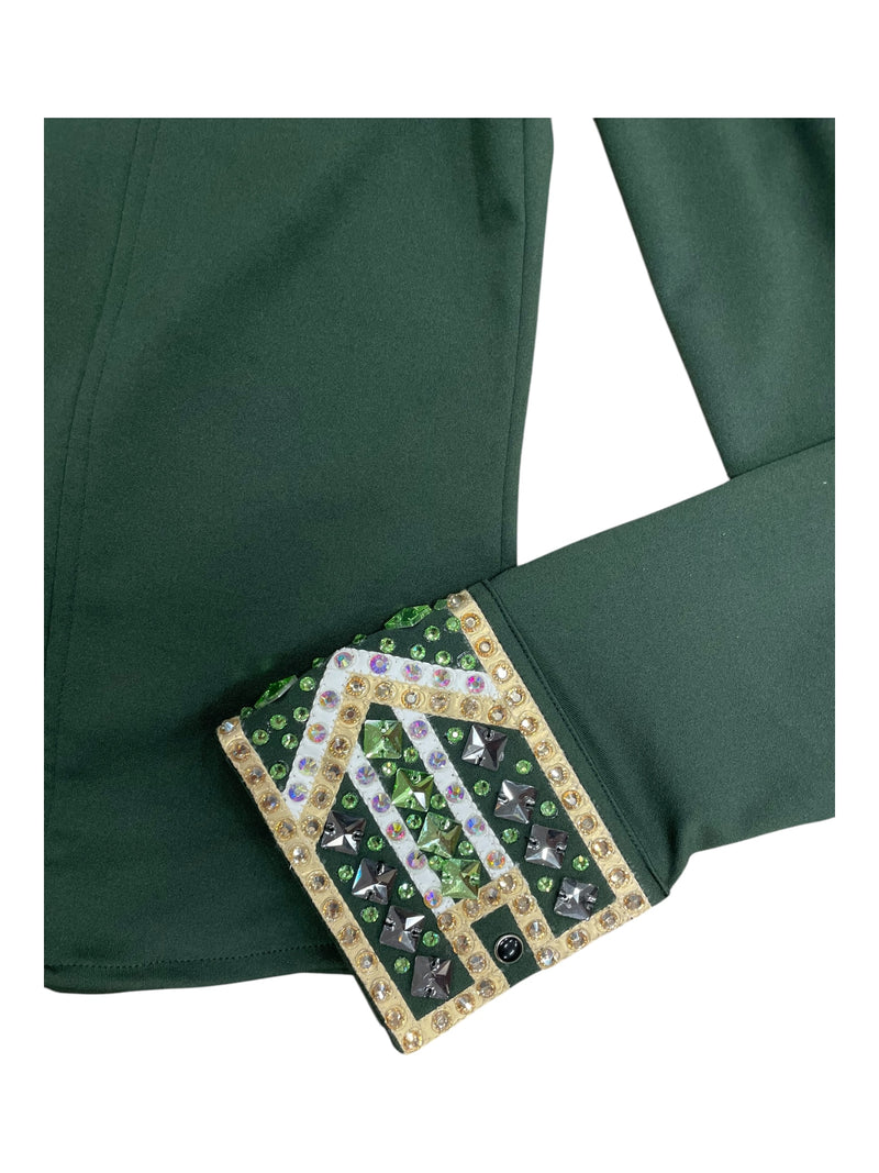 Horsemanship Shirt - Green/Bling - Custom Measurements - USED