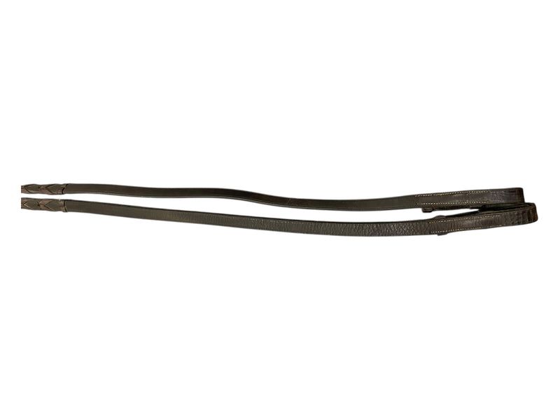 Braided Leather Reins - Brown - Approx 56" - USED