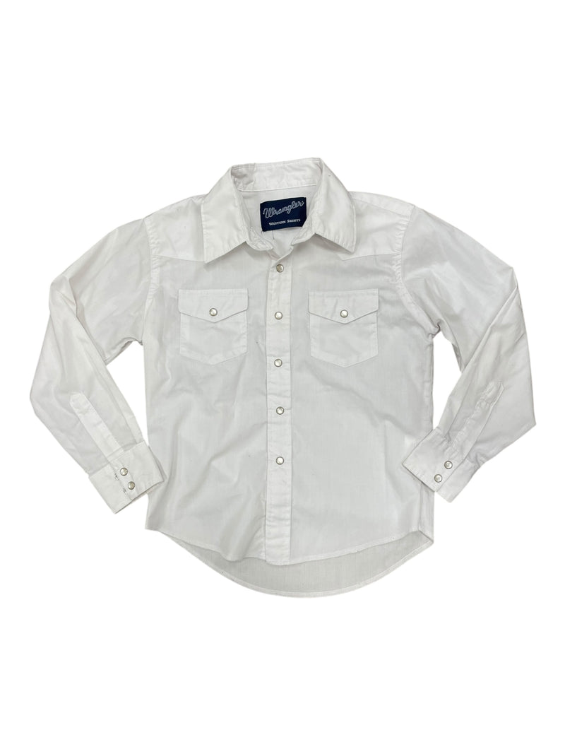 Wrangler Snap Button Up - White - Est. Youth L - USED
