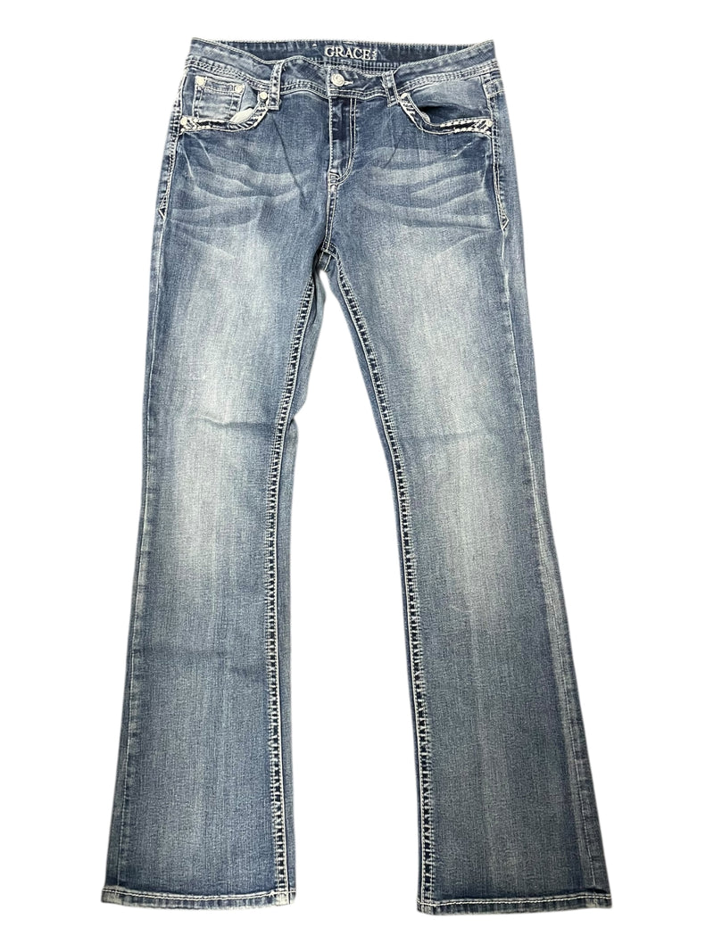 Grace In LA Jeans - Washed Denim - 31 - USED