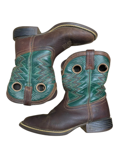 Durango Western Boots - Tan/Turquoise - Kids 8" / 3.5M - USED
