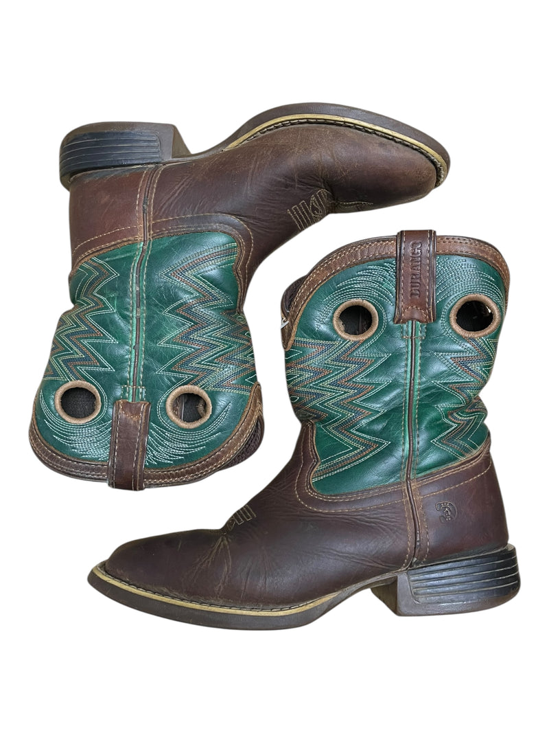 Durango Western Boots - Tan/Turquoise - Kids 8" / 3.5M - USED
