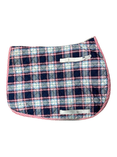 Equine Couture Amber AP Pad - Navy/Pink Plaid - Standard Size - USED