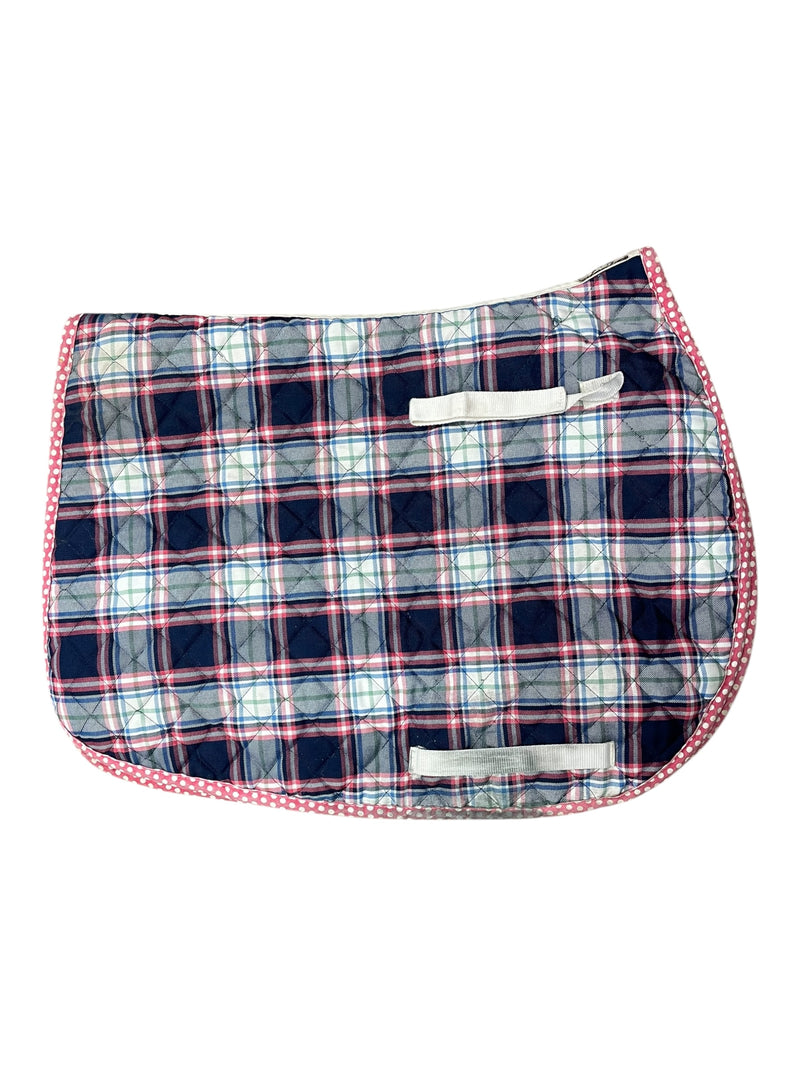 Equine Couture Amber AP Pad - Navy/Pink Plaid - Standard Size - USED