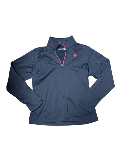 Ariat 1/4 Zip Pullover - Navy/Pink - M - USED