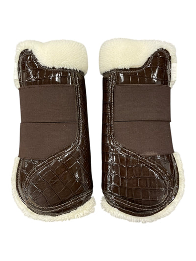 PS Of Sweden Open Fronts/Fetlocks - Brown Croc - F/S - USED