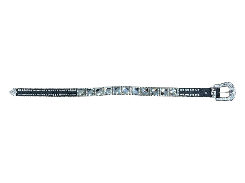 Nocona Bling Belt - Black/Silver Rhinestone - S (39") - USED