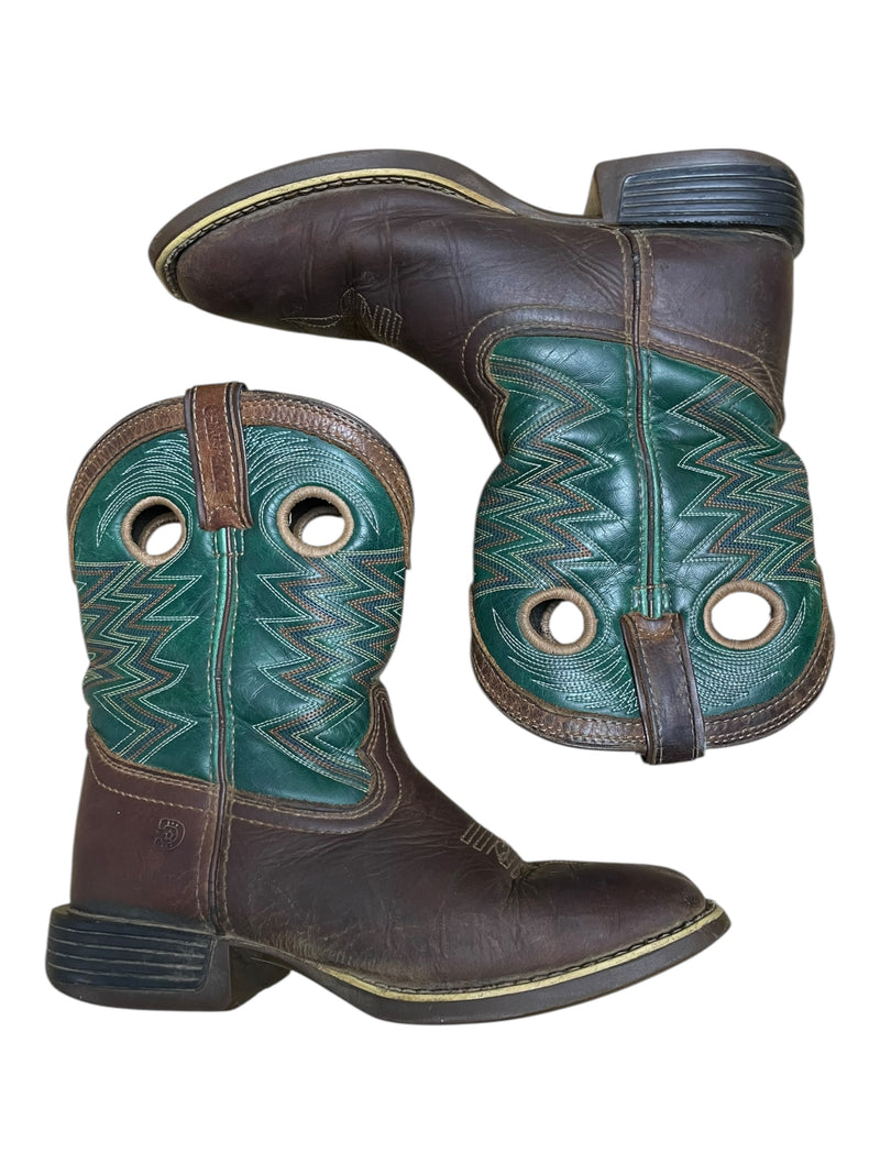 Durango Western Boots - Tan/Turquoise - Kids 8" / 3.5M - USED