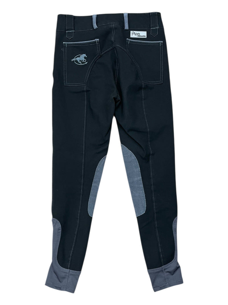 Smartpak Piper KP Breech - Black/Gray - Youth 12 - USED