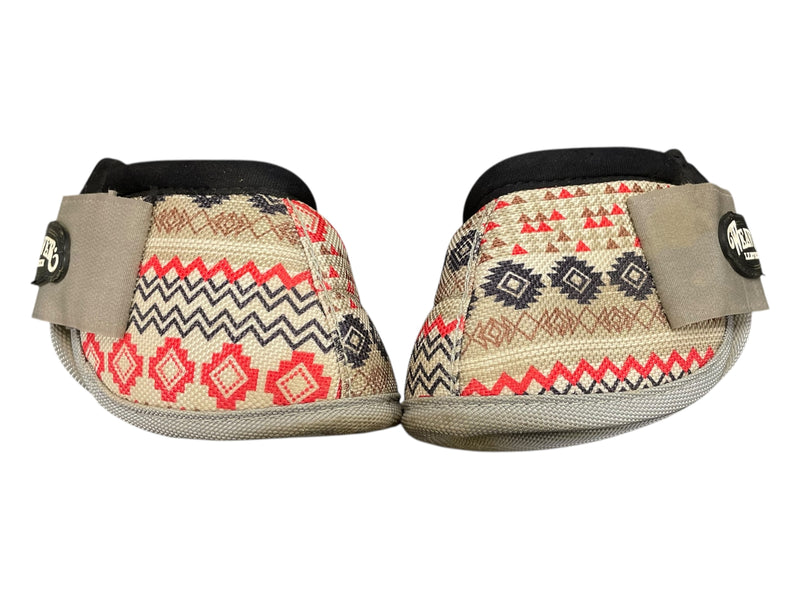 Weaver No-Turn Bell Boots - Tan/Red/Black - M - USED