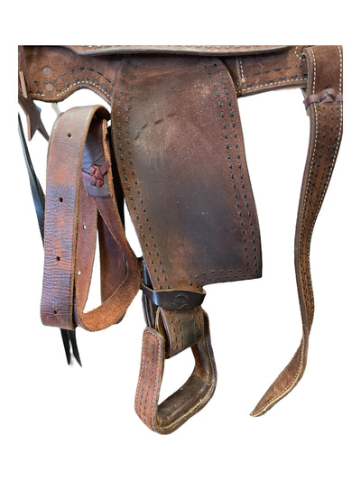 Alamo Saddle W/ Tack - Brown - 16" / Approx 7" Gullet - USED