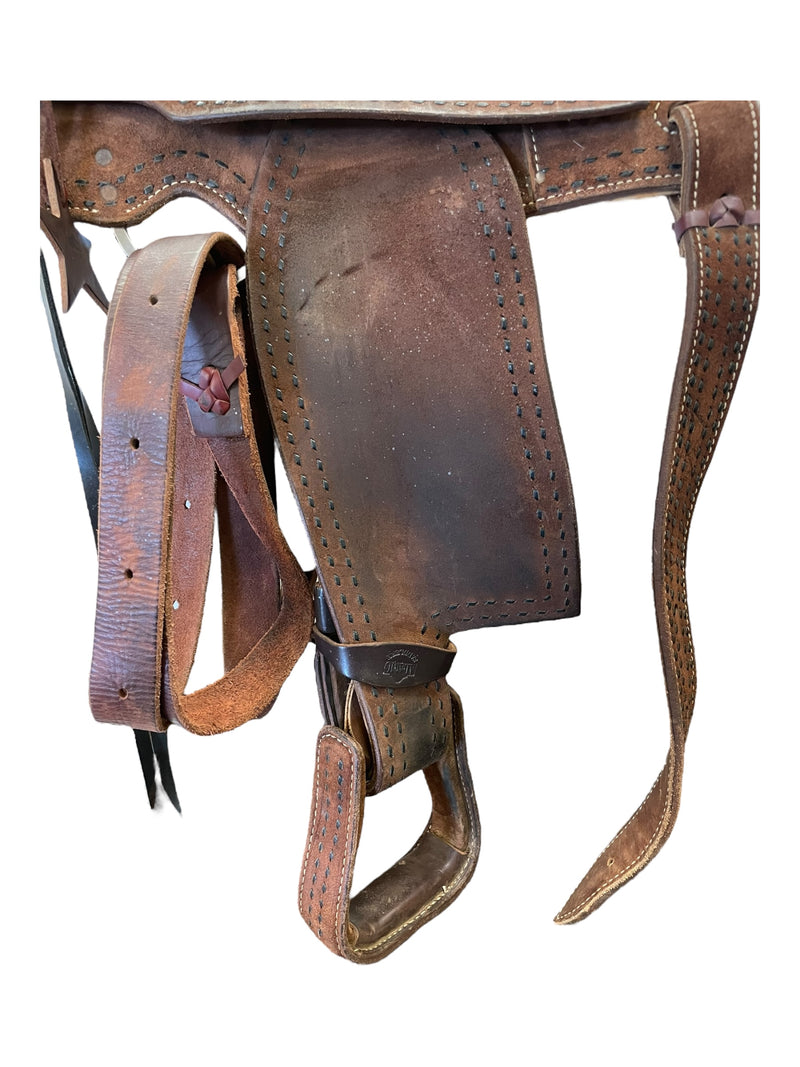 Alamo Saddle W/ Tack - Brown - 16" / Approx 7" Gullet - USED
