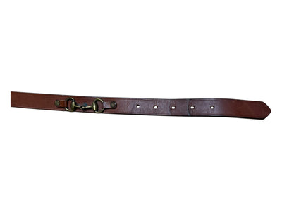 Tory Leather Belt - Brown/Brass - 28 - USED