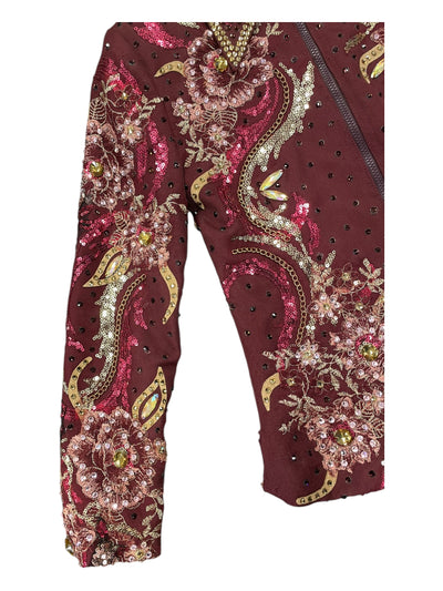 Winning Stitches Custom Showmanship Outfit - Maroon Bling - Approx 4 - USED