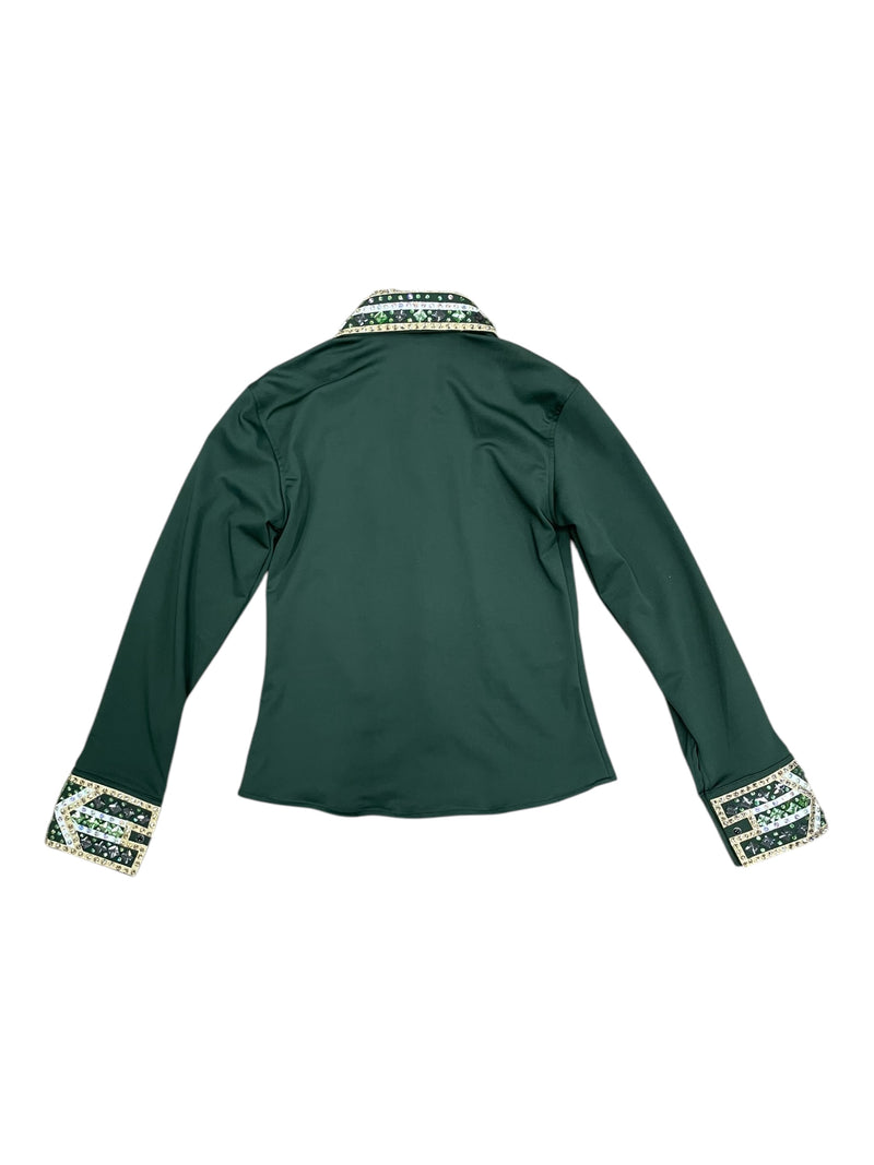 Horsemanship Shirt - Green/Bling - Custom Measurements - USED