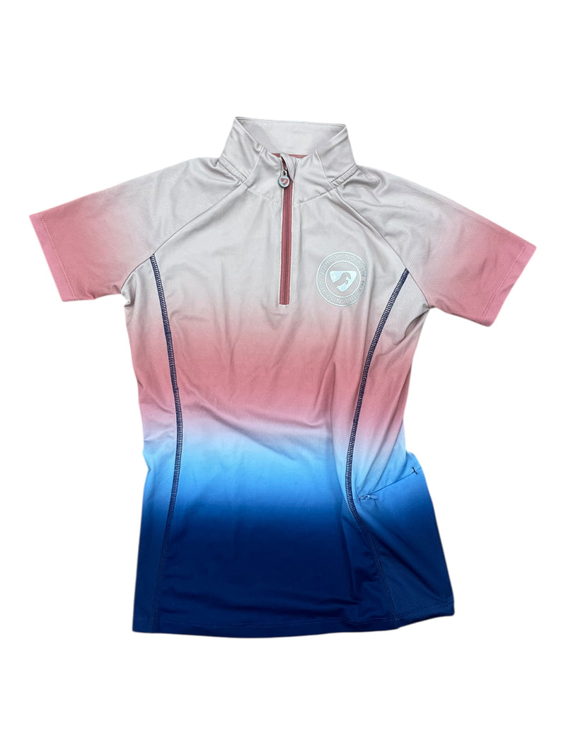Aubrion SS 1/4 Zip - Tan/Blue Ombre - Youth 9-10 - USED