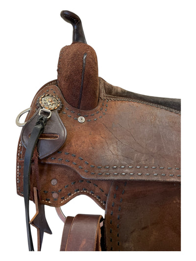 Alamo Saddle W/ Tack - Brown - 16" / Approx 7" Gullet - USED