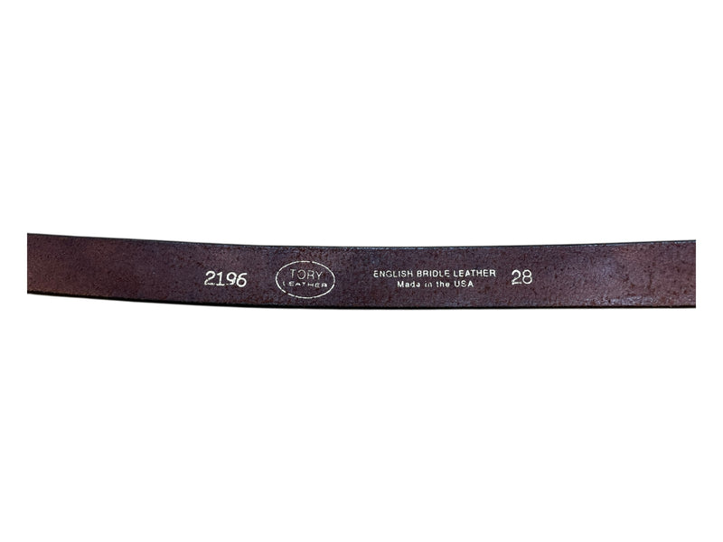 Tory Leather Belt - Brown/Brass - 28 - USED