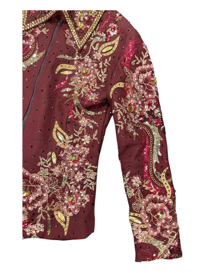 Winning Stitches Custom Showmanship Outfit - Maroon Bling - Approx 4 - USED