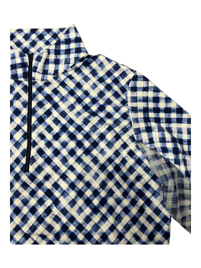 IBKUL LS 1/4 Zip - Navy Gingham - S - USED